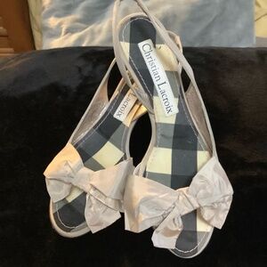 Christian Lacroix Satin Peeptoe Kitten Heels 36 1/2 (6)